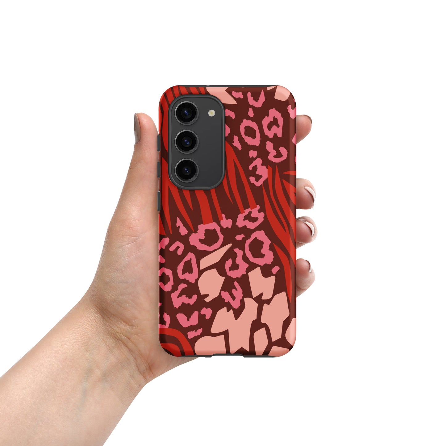 Samsung Tough Case Induction Charging Compatible - Pink Leopard