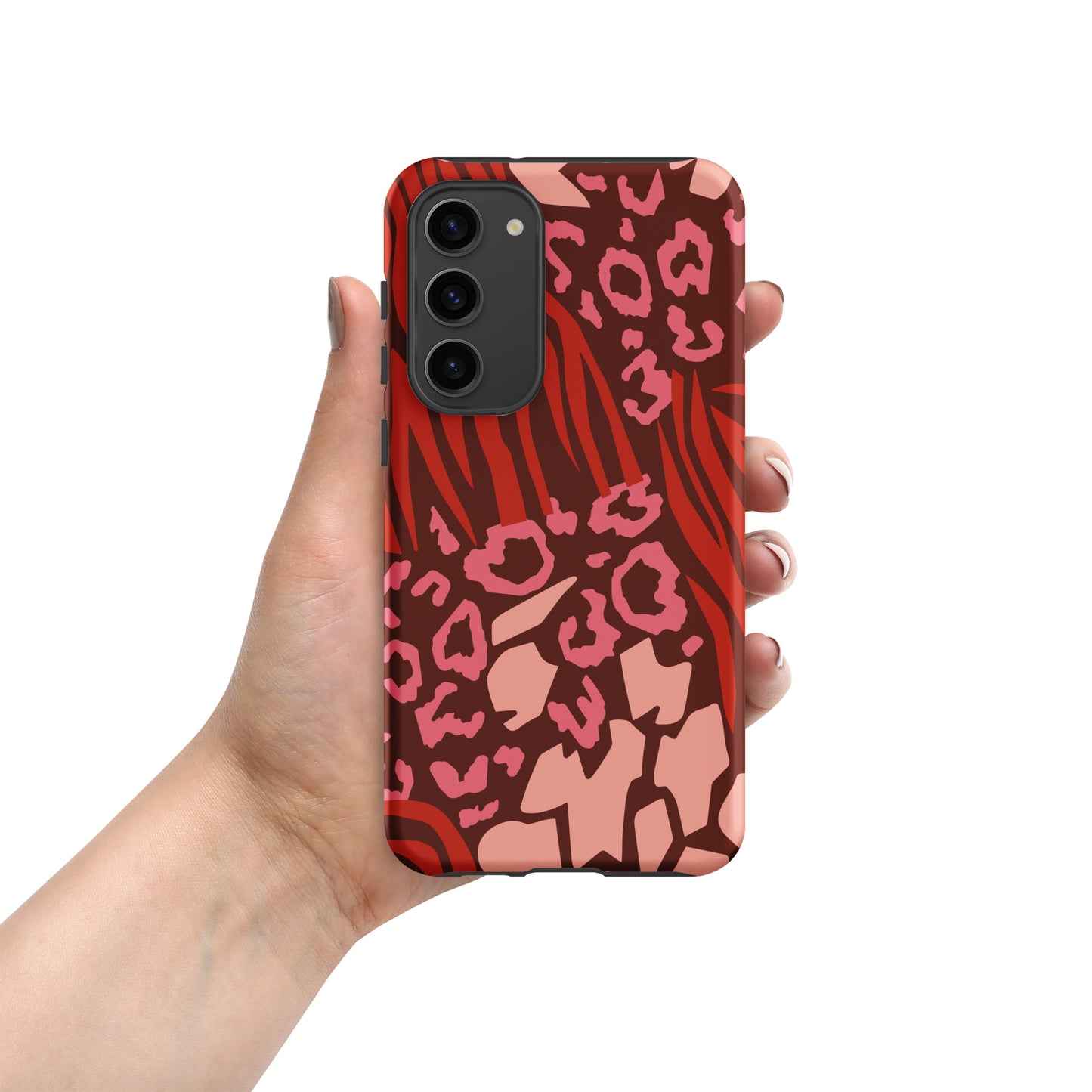Samsung Tough Case Induction Charging Compatible - Pink Leopard