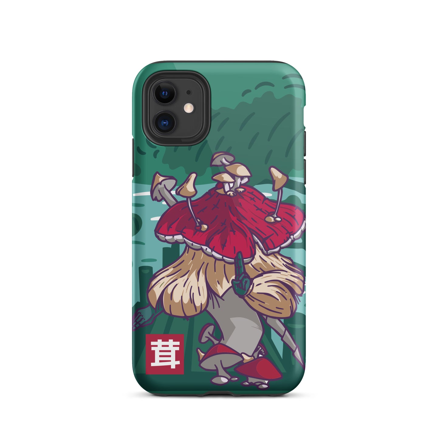 iPhone Dual-Layered Tough Case With Raised Bezel - Fungi