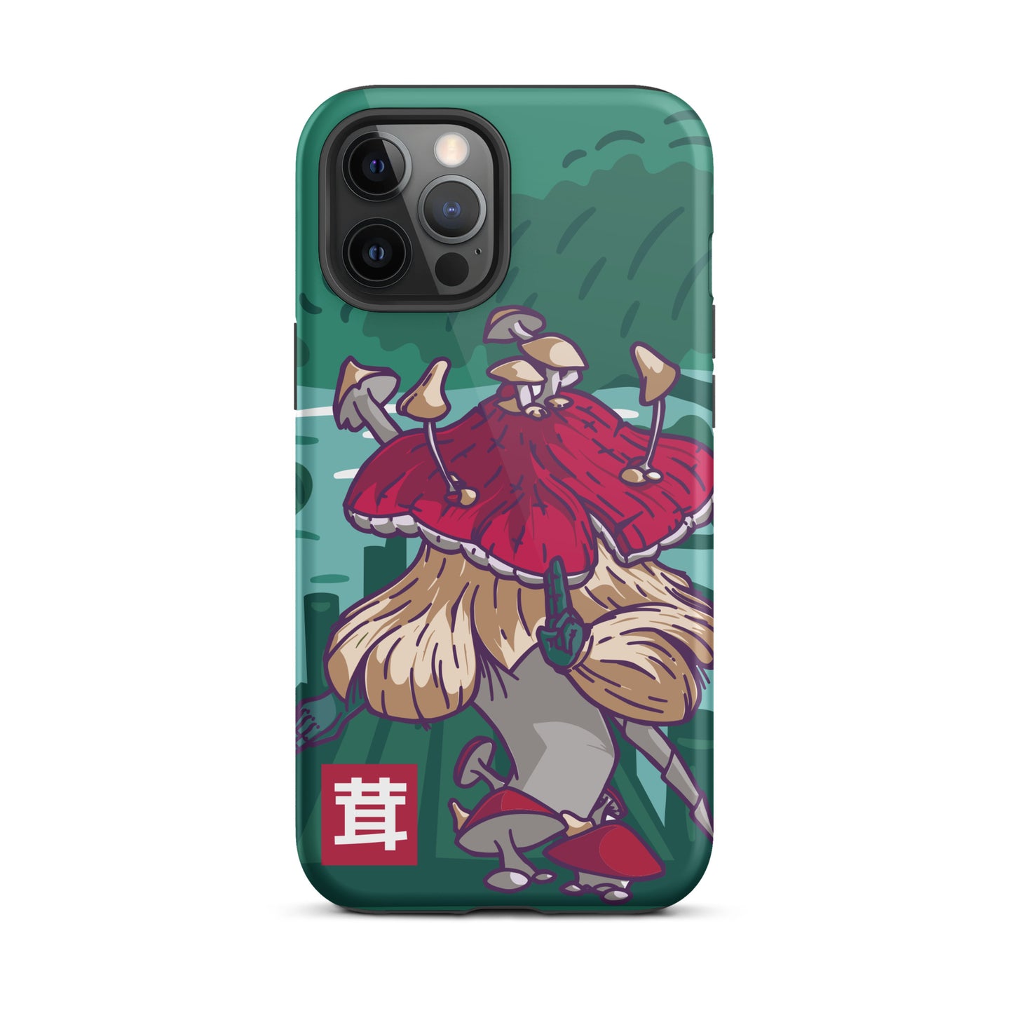 iPhone Dual-Layered Tough Case With Raised Bezel - Fungi