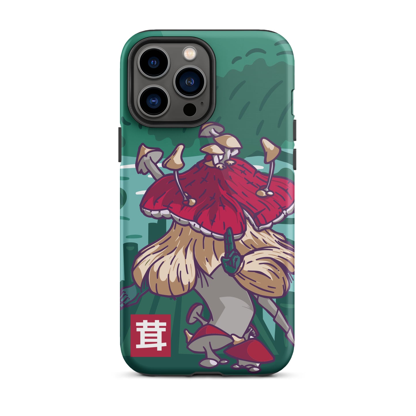 iPhone Dual-Layered Tough Case With Raised Bezel - Fungi