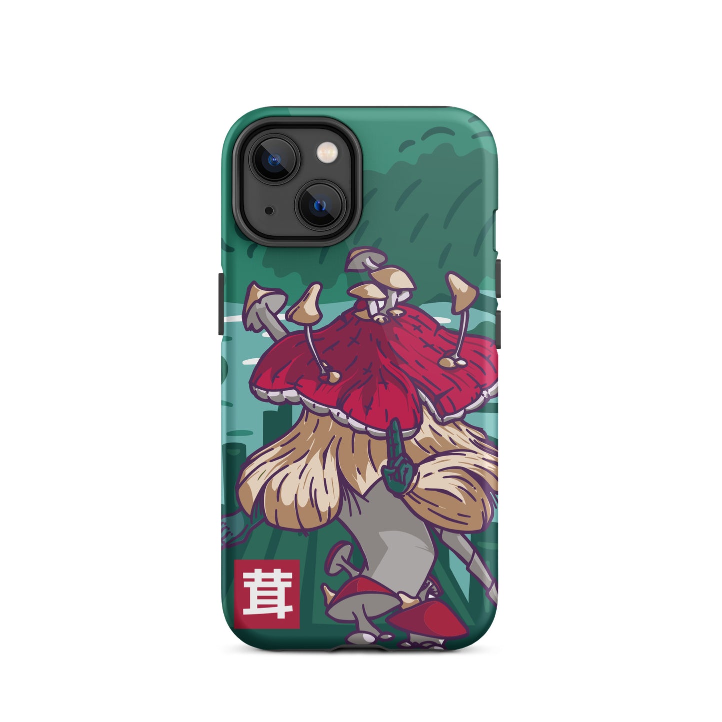 iPhone Dual-Layered Tough Case With Raised Bezel - Fungi