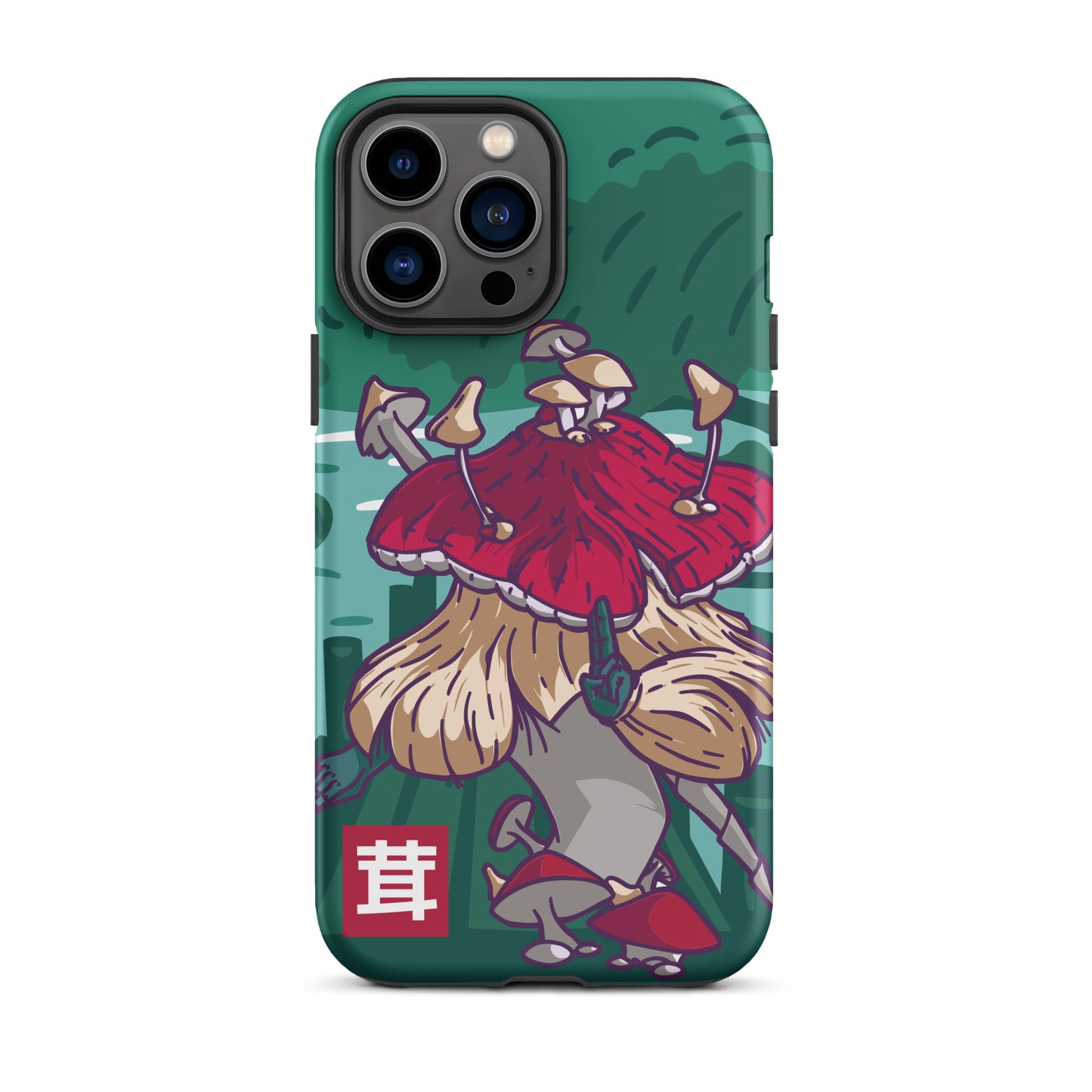 iPhone Dual-Layered Tough Case With Raised Bezel - Fungi