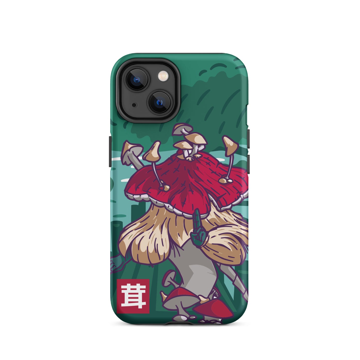 iPhone Dual-Layered Tough Case With Raised Bezel - Fungi