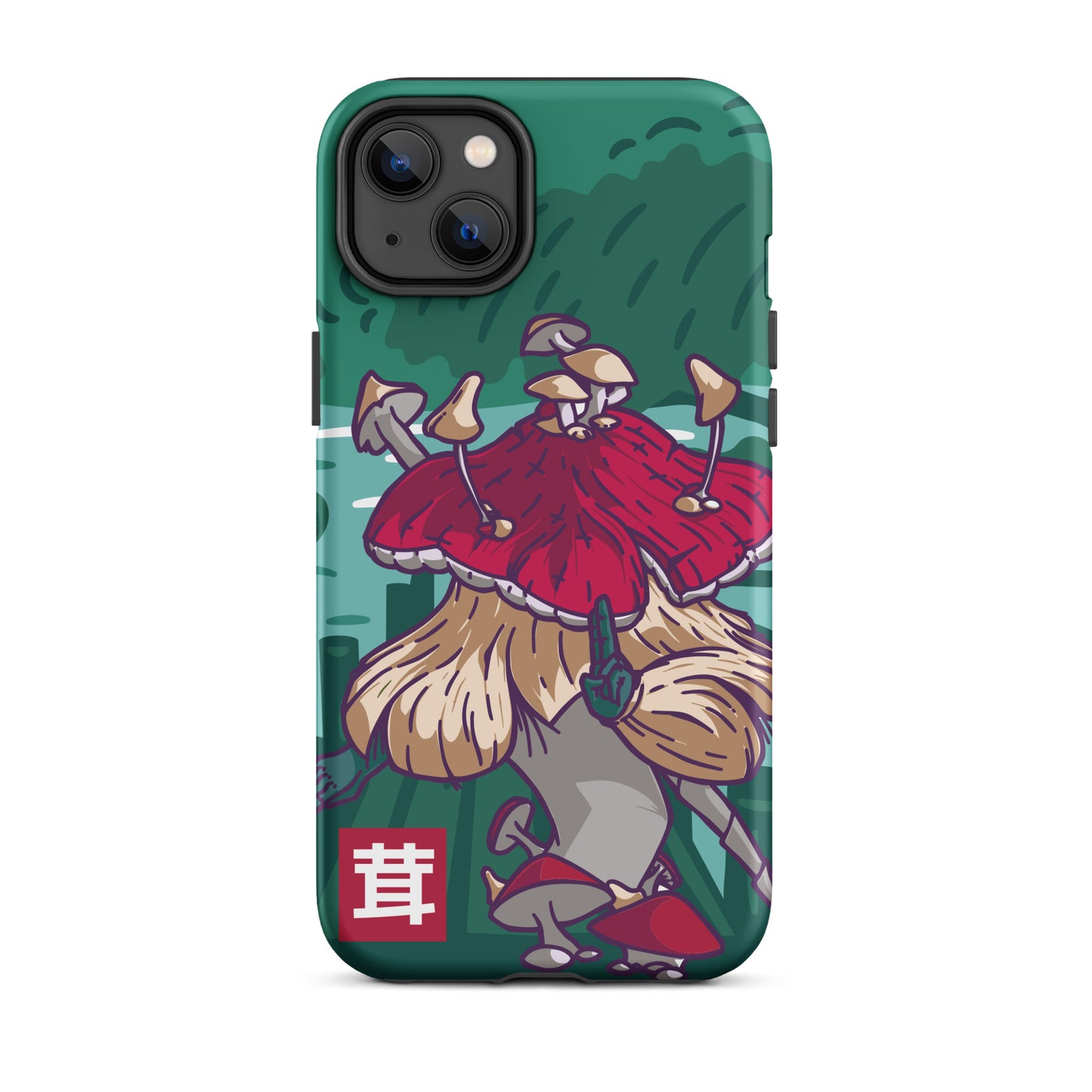 iPhone Dual-Layered Tough Case With Raised Bezel - Fungi