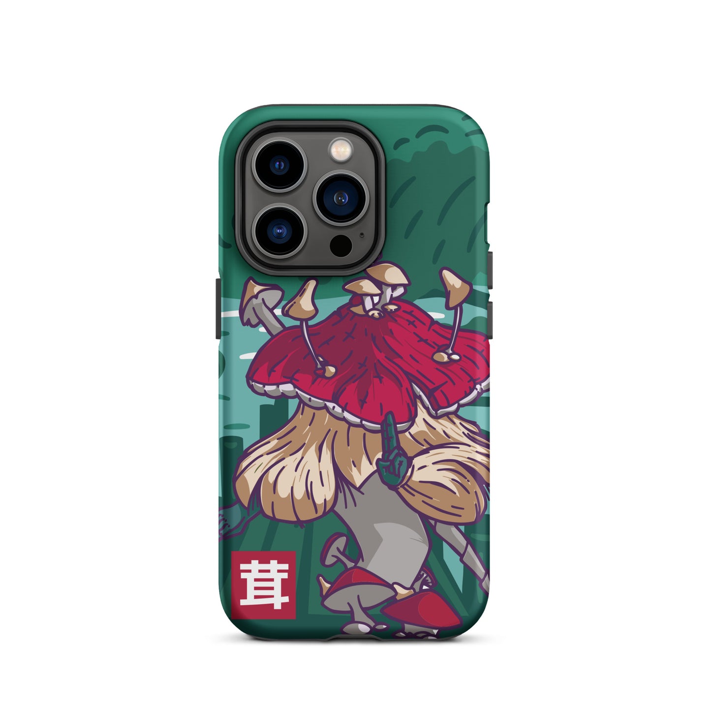 iPhone Dual-Layered Tough Case With Raised Bezel - Fungi