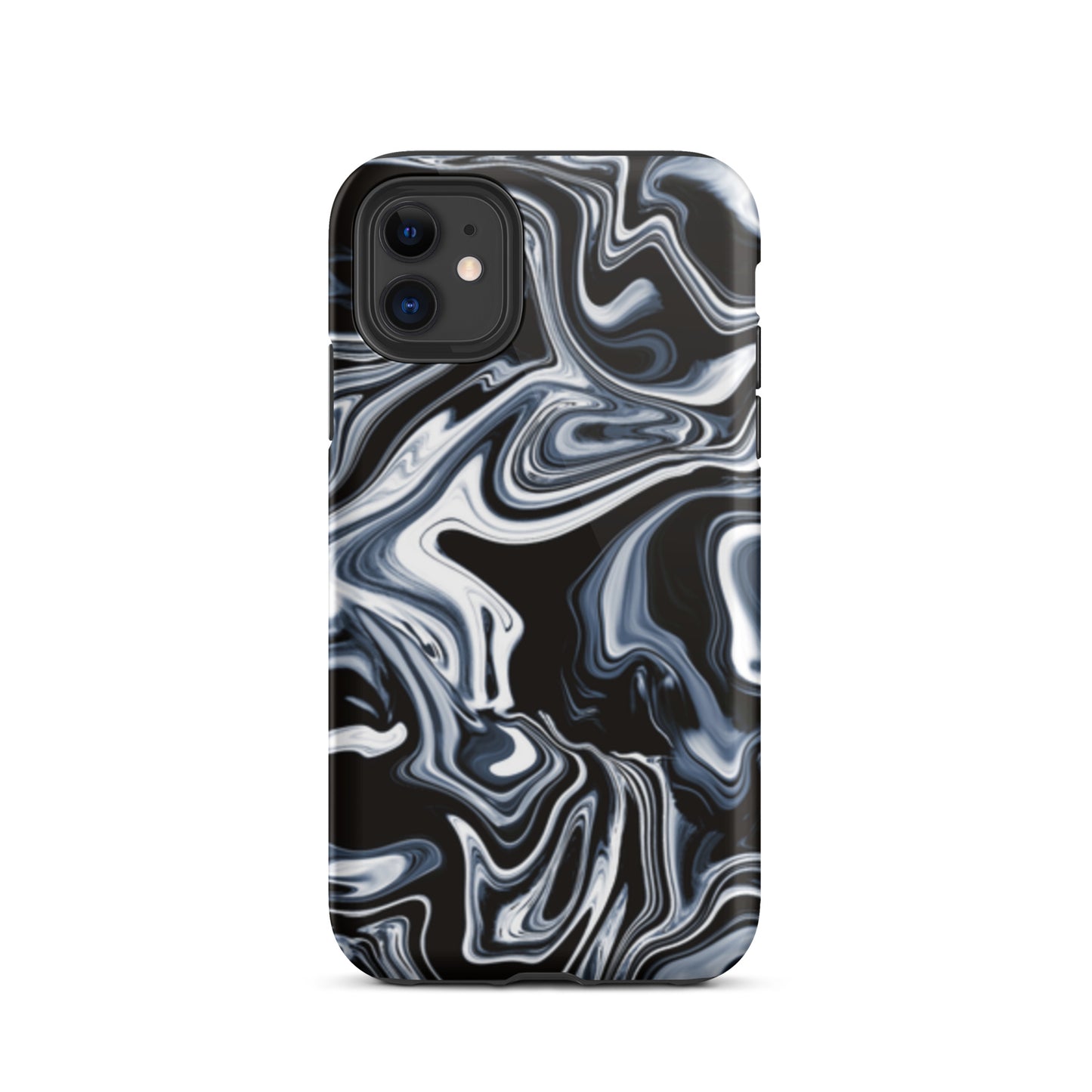 iPhone Dual-Layered Tough Case With Raised Bezel - Black Marble