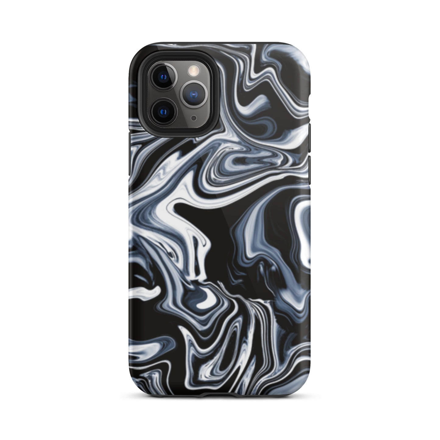 iPhone Dual-Layered Tough Case With Raised Bezel - Black Marble