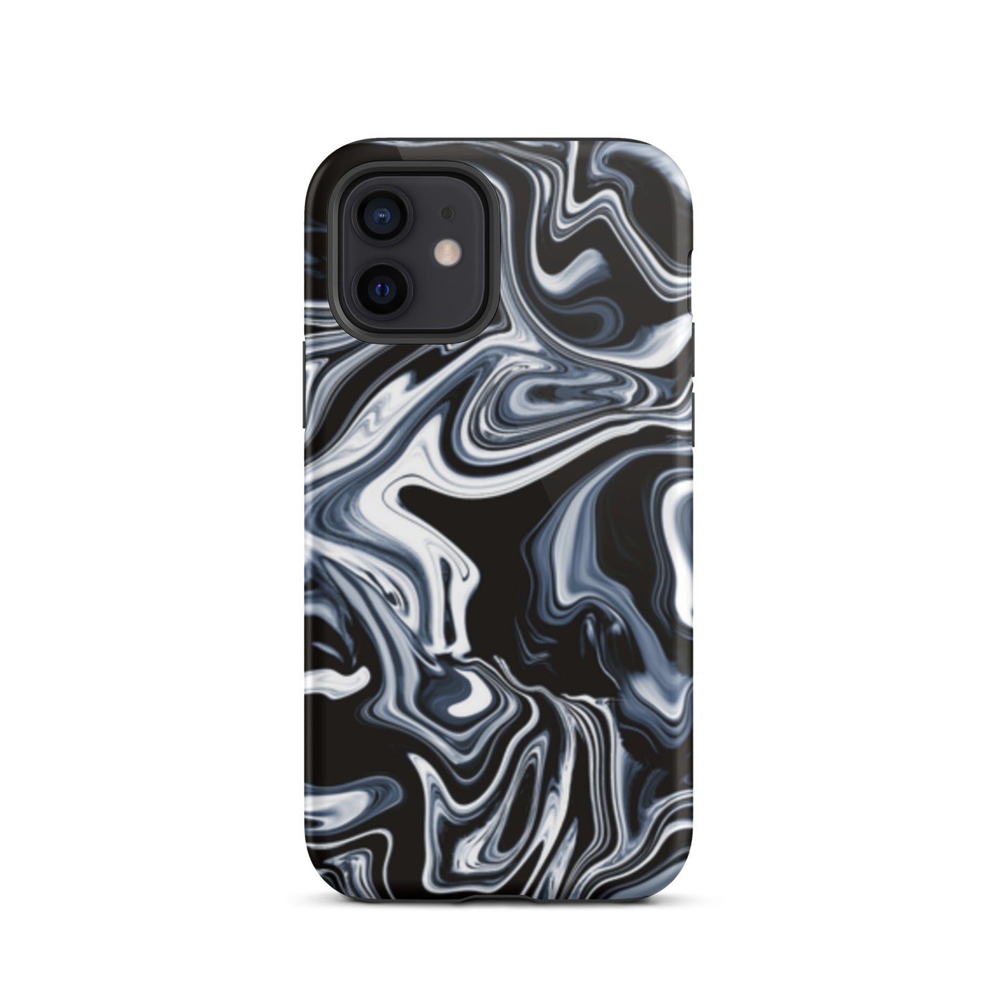 iPhone Dual-Layered Tough Case With Raised Bezel - Black Marble