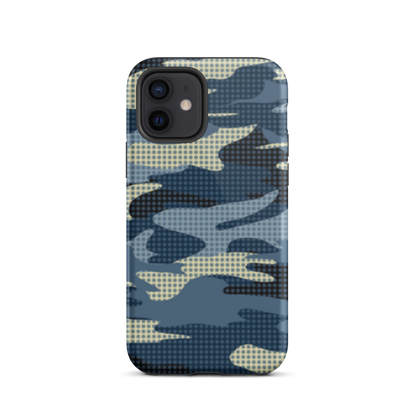 iPhone Dual-Layered Tough Case With Raised Bezel - Blue Camo