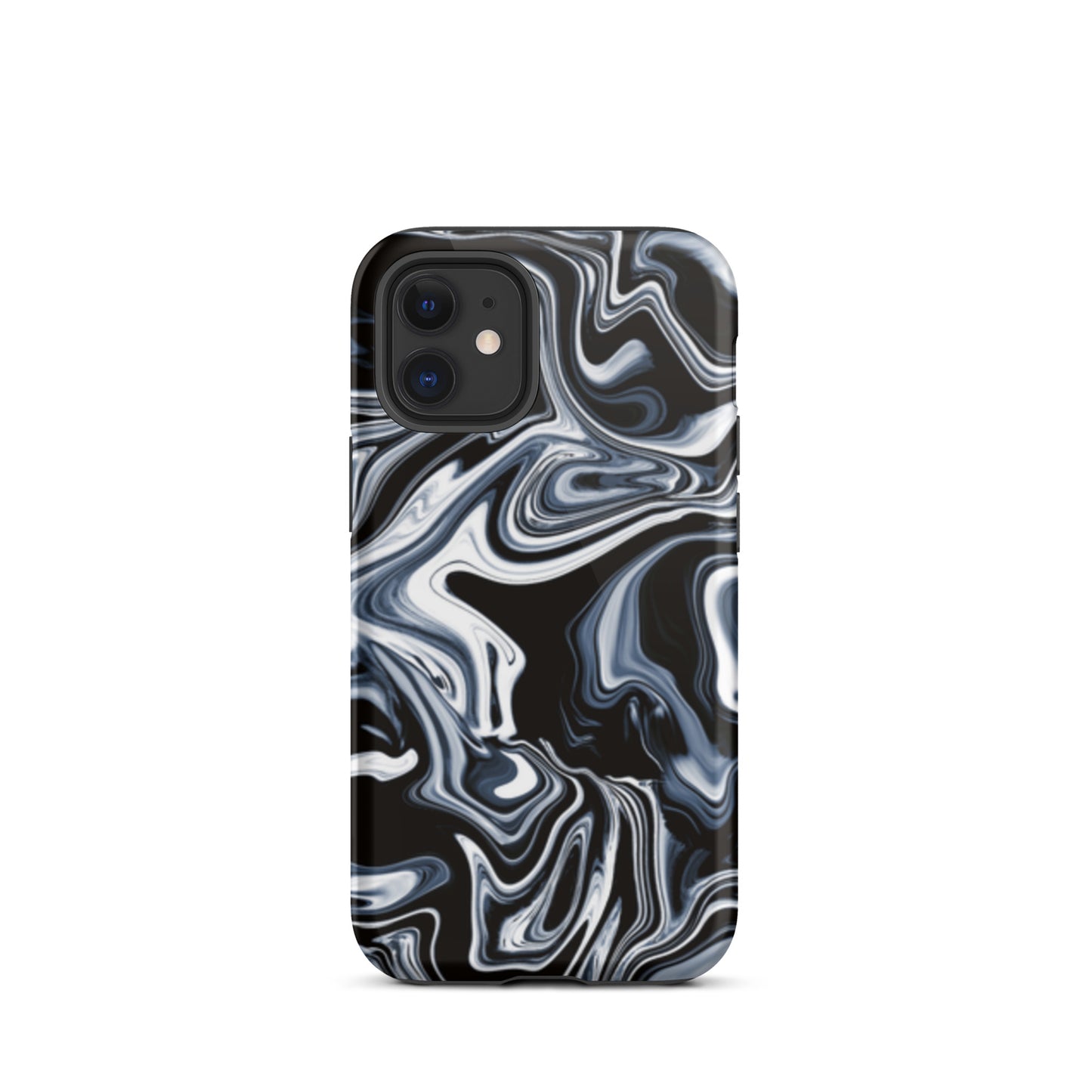 iPhone Dual-Layered Tough Case With Raised Bezel - Black Marble