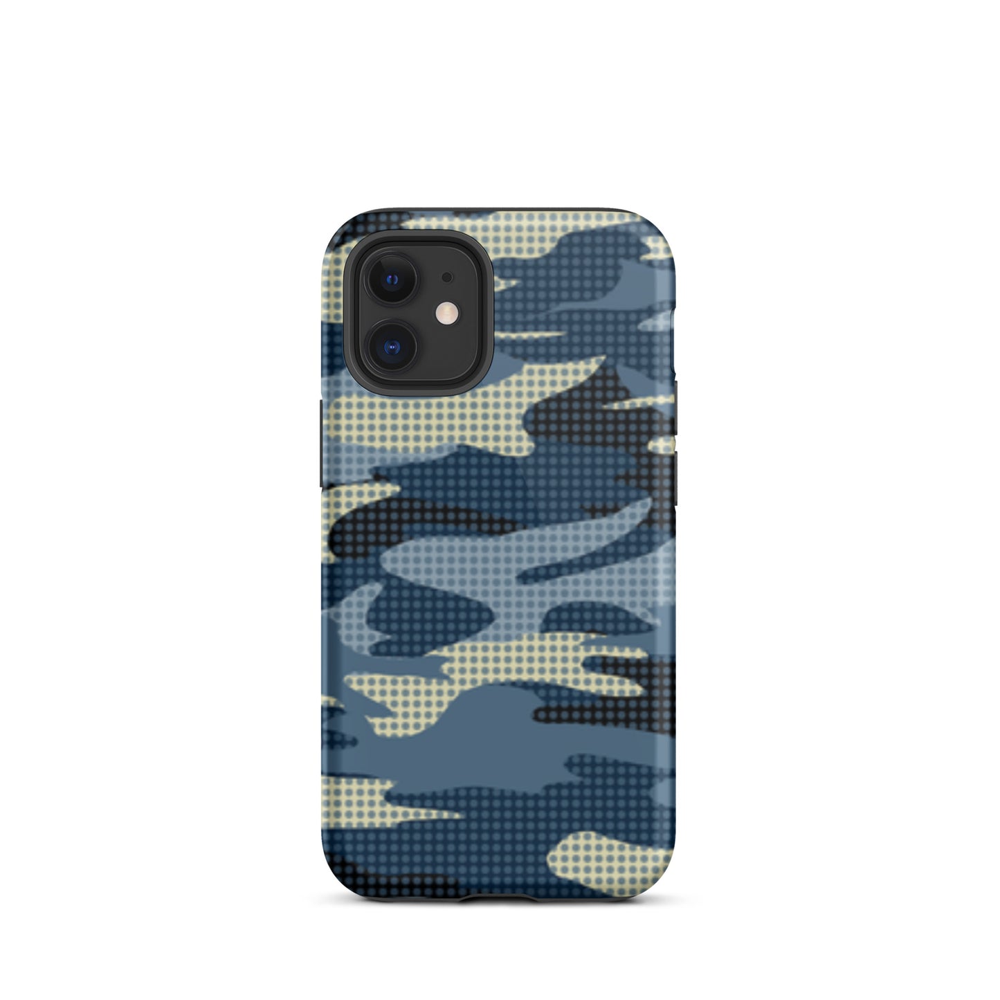 iPhone Dual-Layered Tough Case With Raised Bezel - Blue Camo