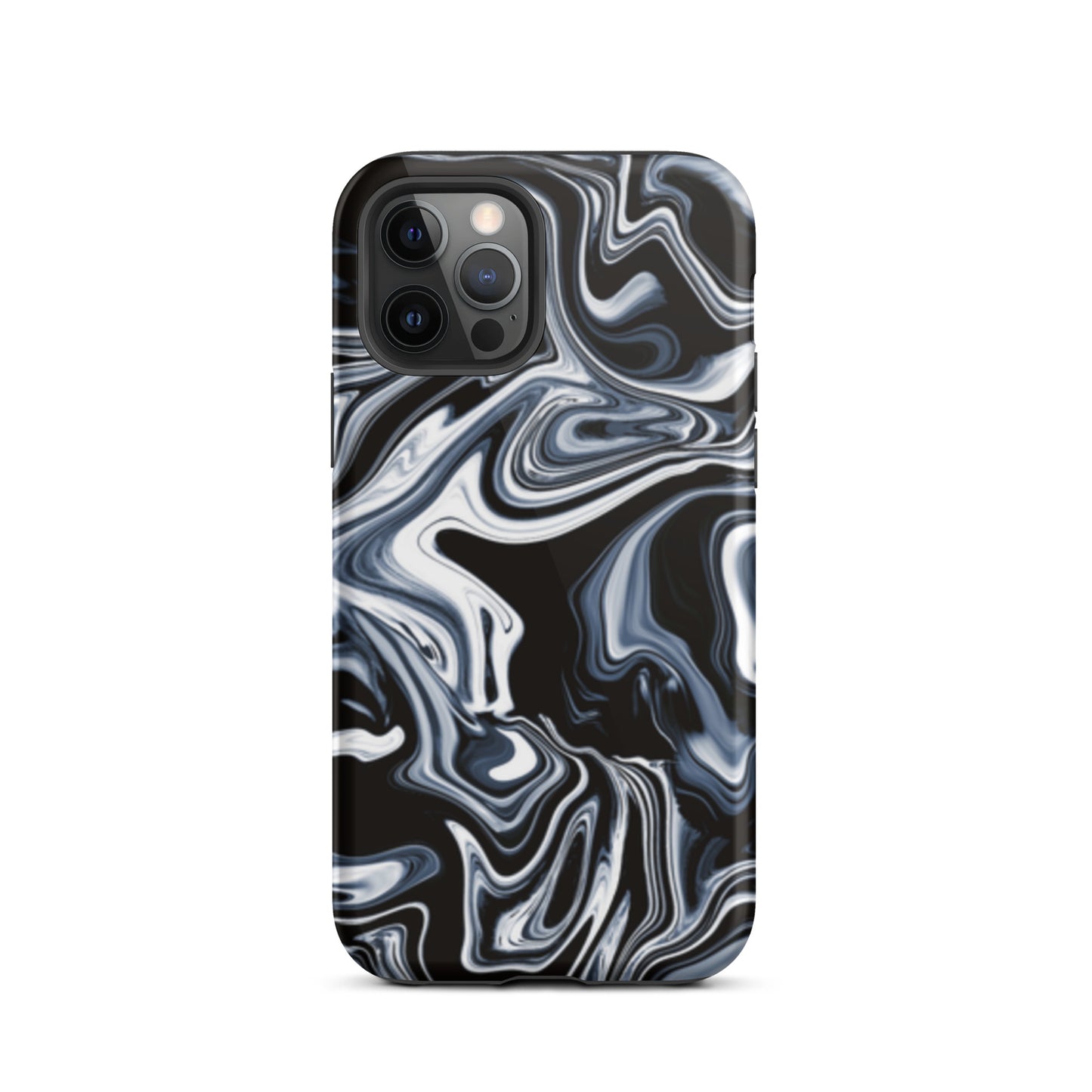iPhone Dual-Layered Tough Case With Raised Bezel - Black Marble
