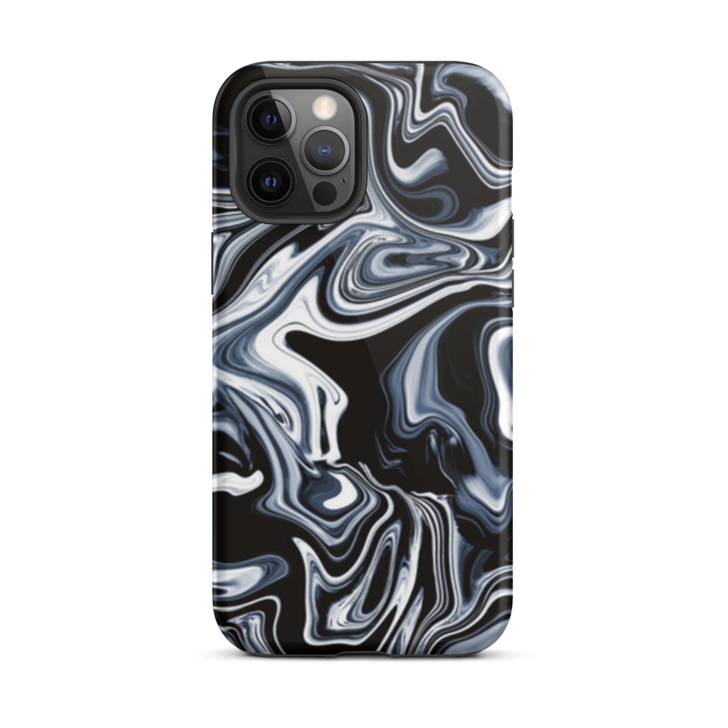 iPhone Dual-Layered Tough Case With Raised Bezel - Black Marble