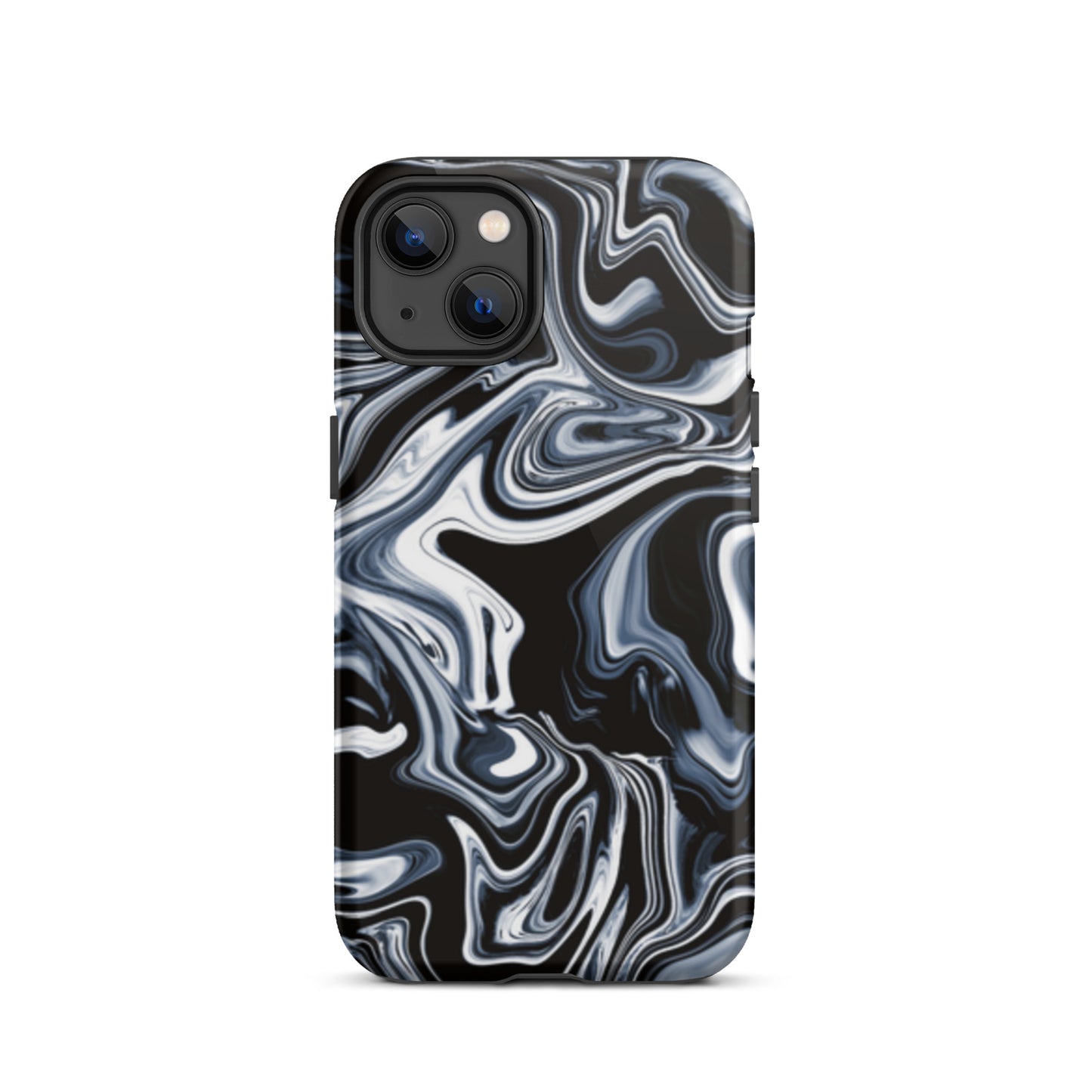iPhone Dual-Layered Tough Case With Raised Bezel - Black Marble