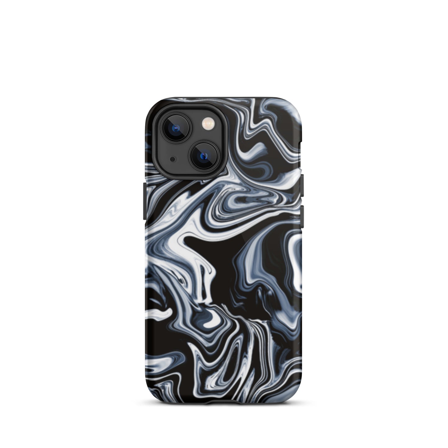 iPhone Dual-Layered Tough Case With Raised Bezel - Black Marble