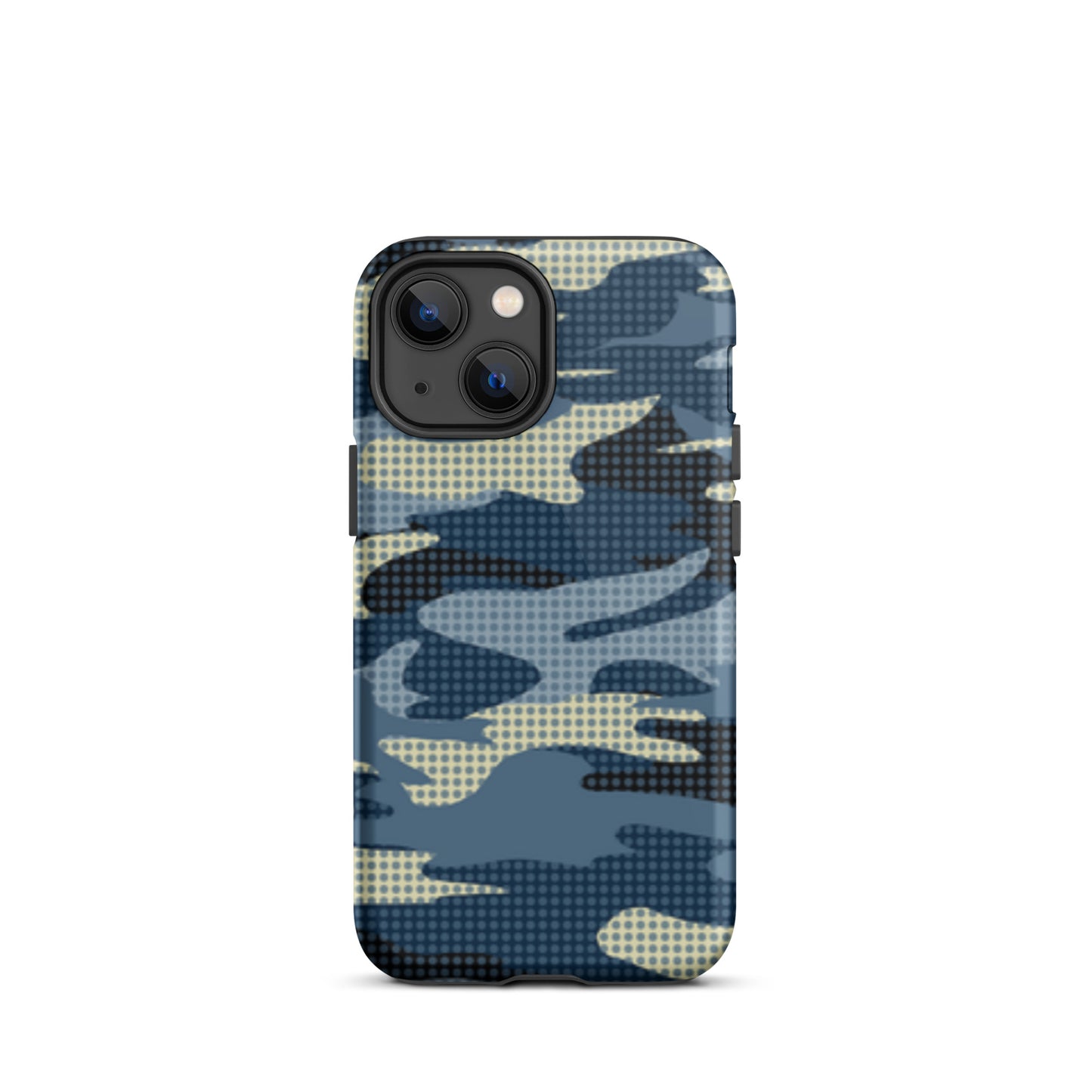 iPhone Dual-Layered Tough Case With Raised Bezel - Blue Camo