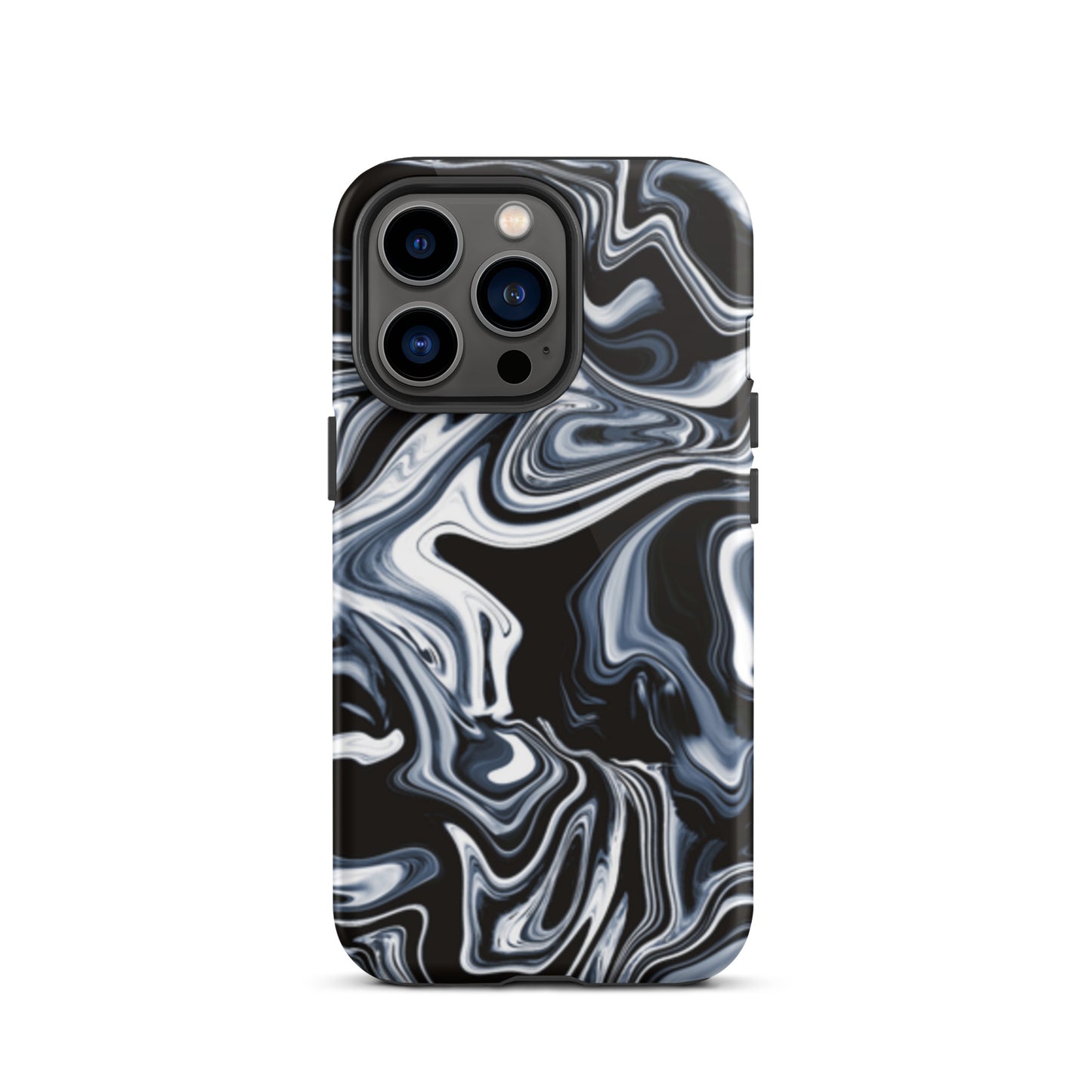 iPhone Dual-Layered Tough Case With Raised Bezel - Black Marble