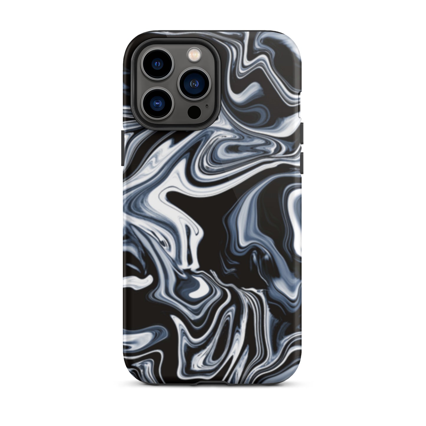 iPhone Dual-Layered Tough Case With Raised Bezel - Black Marble