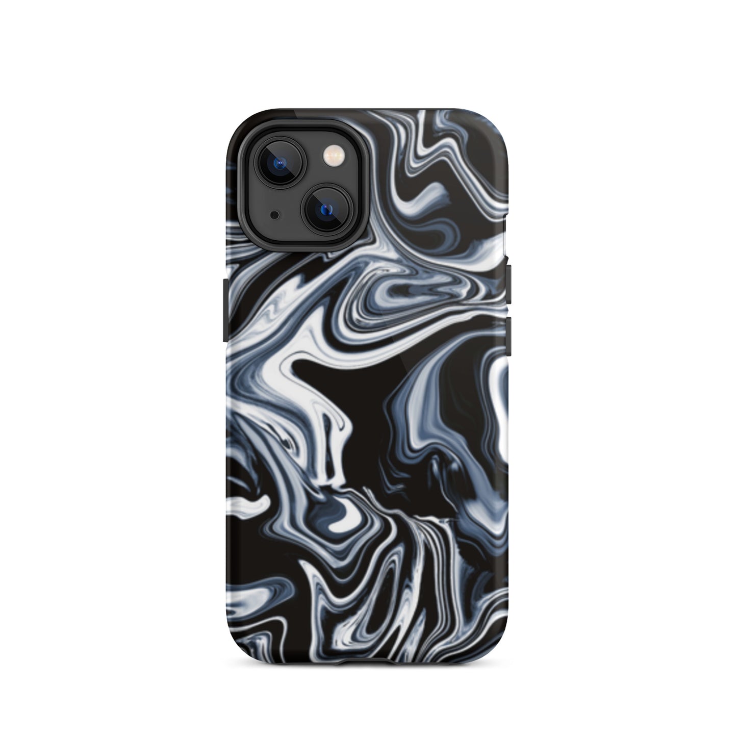 iPhone Dual-Layered Tough Case With Raised Bezel - Black Marble