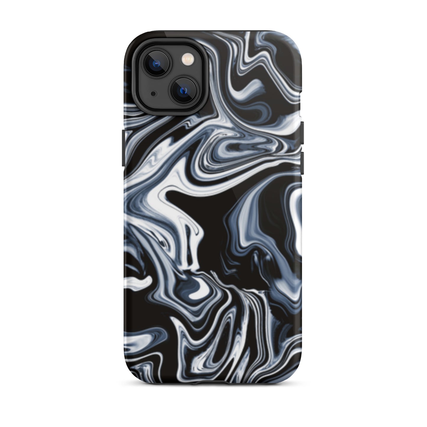 iPhone Dual-Layered Tough Case With Raised Bezel - Black Marble