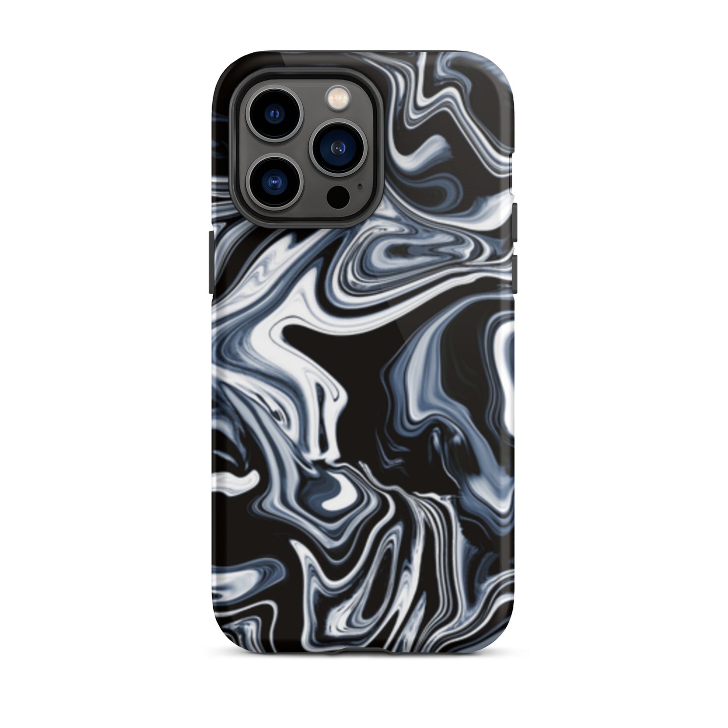 iPhone Dual-Layered Tough Case With Raised Bezel - Black Marble