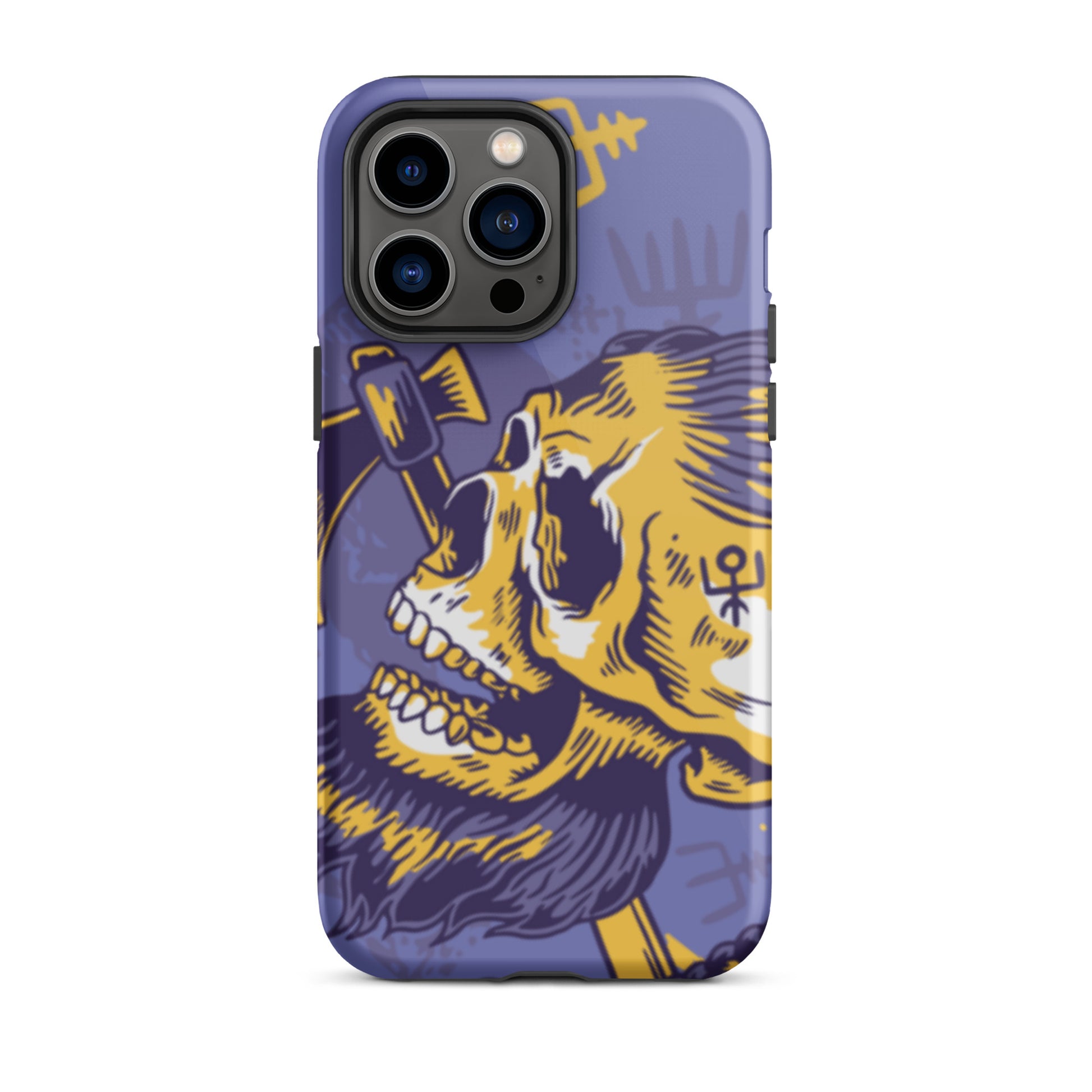 A Norse Viking-inspired protective iPhone case with MagSafe, perfect for those looking for the best protective iPhone cases UK, Compatible with iPhone 11, 12, 13, and 14 Pro Max and Pro. Durable, thin, and sleek design offers excellent protection and a stylish look.