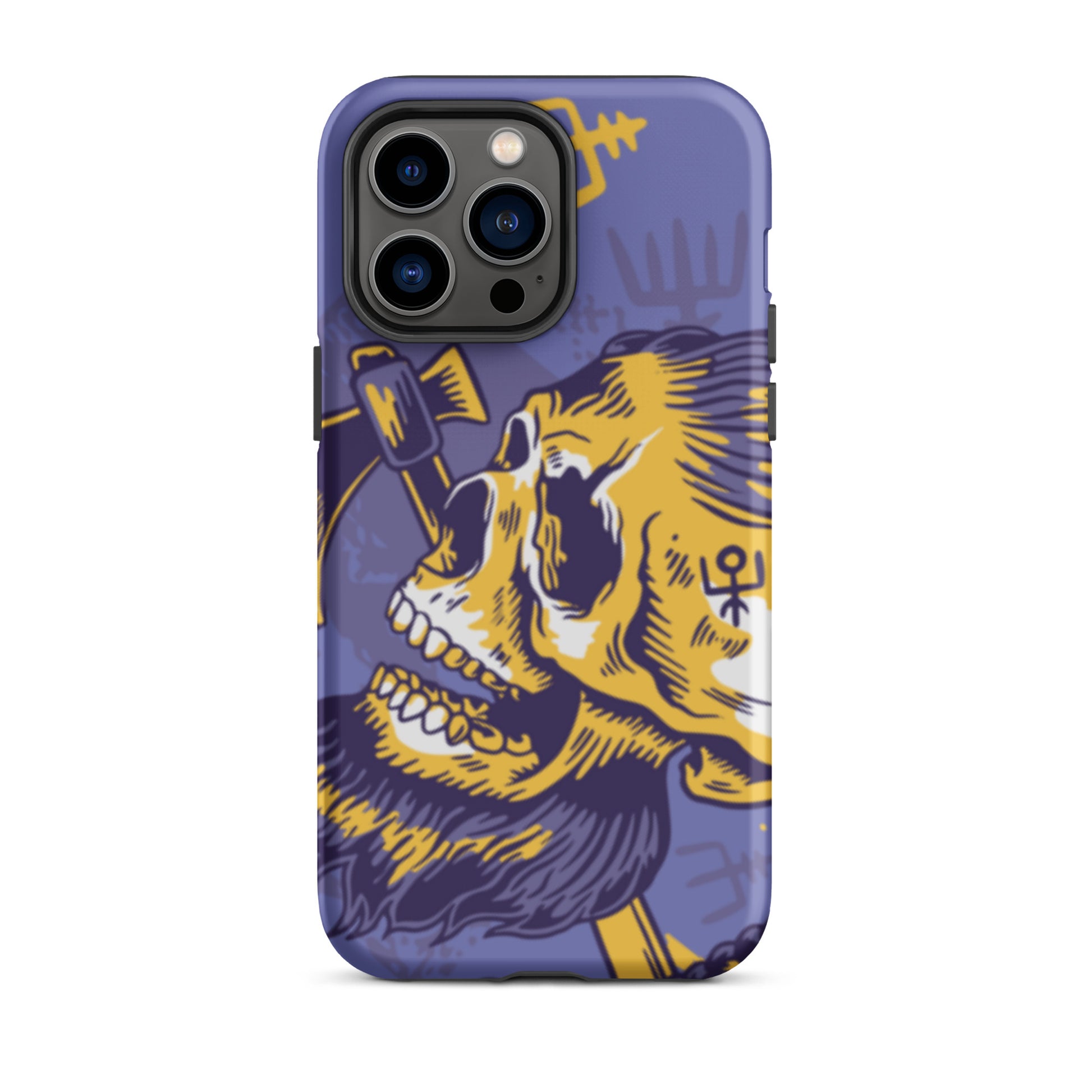 A Norse Viking-inspired protective iPhone case with MagSafe, perfect for those looking for the best protective iPhone cases UK, Compatible with iPhone 11, 12, 13, and 14 Pro Max and Pro. Durable, thin, and sleek design offers excellent protection and a stylish look.